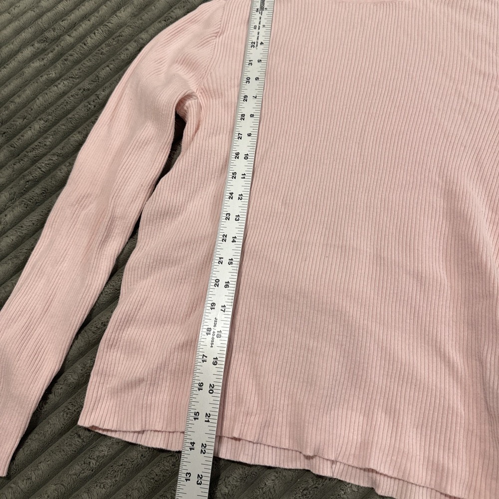 Vintage Womens Lauren Ralph Lauren Pink Ribbed Long Sleeve Turtleneck Sweater M - Picture 8 of 9